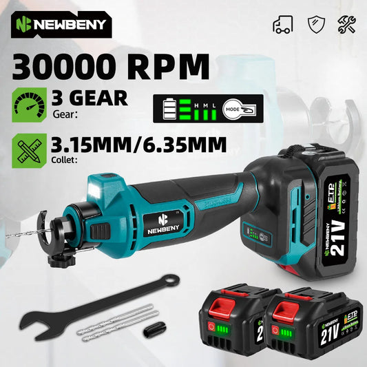 NEWBENY 3-Gang-Bürstenloses elektrisches Trockenbau-Ausschnittwerkzeug Holz Trockenbau Sheetrock Drehsäge Elektrowerkzeug für Makita 18–21 V Batterie-Pin