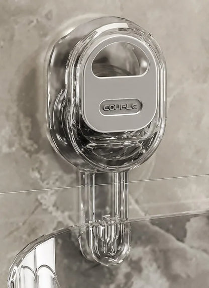 Saugnapf-Aufbewahrungsregal für Badezimmer, stanzfreie, an der Wand montierte Aufbewahrungsbox, kann abnehmbar werden, leerer Aufbewahrungskorb für Toilettenspüle