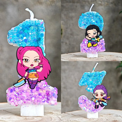 Heißer Kpop Dämon Jäger Thema Kerze 3D Nummer 0-9 Kinder Geburtstag Kuchen Dekoration Baby Dusche Anime Party liefert Geschenke.