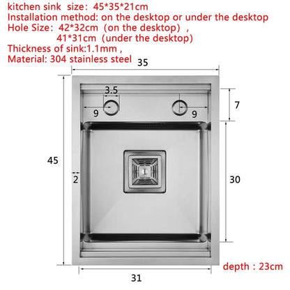 Küchenspüle aus Edelstahl 304, für Inselbar, gebürstete Oberfläche mit faltbarem Wasserhahn, Deckelabdeckung, Seifenspender, Gemüsebeckenwaschbecken