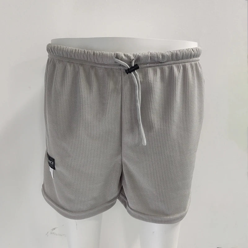 2025 Waffle Women's Shorts High Waist Black Shorts Casual Aesthetic Elastics Hot Pants Loose Summer Women's Clothing Bottoms