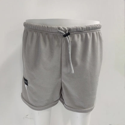 2025 Waffle Women's Shorts High Waist Black Shorts Casual Aesthetic Elastics Hot Pants Loose Summer Women's Clothing Bottoms