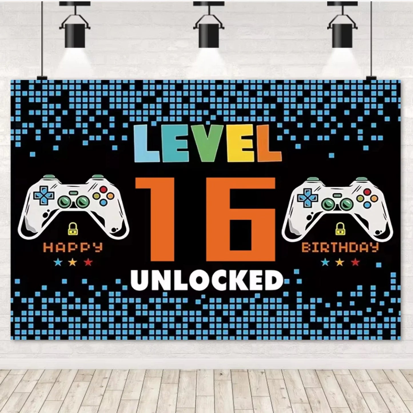 Game On Theme Video Gamer Kids Birthday Party Neon Green Gaming Next Level Up Background Baby Shower Decoration Supplies Props