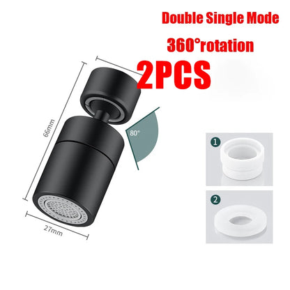 360°Universal Kitchen Faucet Anti-splash Aerator Bathroom Tap Rotatable Faucet 2 Mode Tap Nozzle Bubbler Kitchen Sink Faucet.
