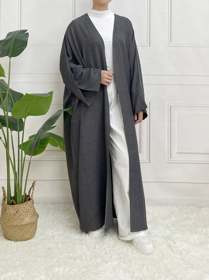 Split Sleeve Open Abaya Kimono Comfort Minimalist Muslim Outfit Islamic Clothing Modest Fashion Without Slip Dress.