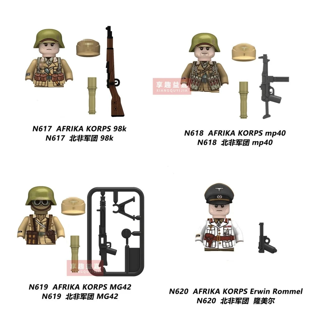 Military affairs Private Soviet Infantry Afrika Korps Building Blocks Model Bricks mini Action toy Figures Toy gift for children.