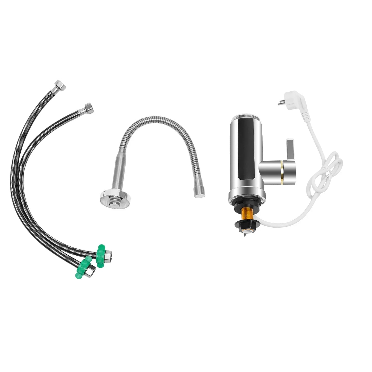 220V 3000W 360°Instant Electric LCD Faucet Fast Heating Tap Water Heater Hot/Cold Dual Use Stainless Steel For Kitchen Toilet