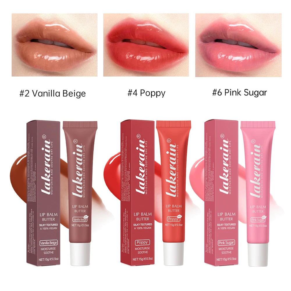 3pcs/Kit Butter Moisturizing Lip Gloss Oil Jelly Lipgloss Liquid Lipstick Lip Tint Brown Sugar Crystal Lip Balm