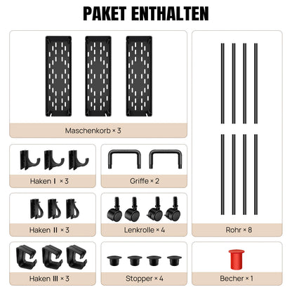 Pipishell Slim Aufbewahrungswagen mit Rädern, Badezimmerwagen-Organizer, Badezimmer-Aufbewahrung, klein, Rollwagen für Badezimmer, Waschküche