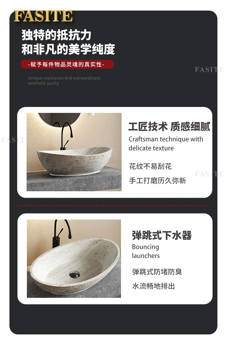 Direkt vom Hersteller integrierter Badezimmer-Haushaltsbalkon-Waschbecken Waschbecken Waschbecken Kunststein-Kunst-Tischwaschbecken