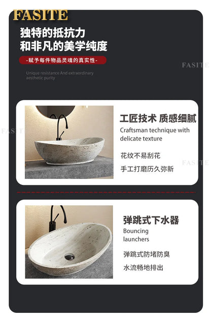 Direkt vom Hersteller integrierter Badezimmer-Haushaltsbalkon-Waschbecken Waschbecken Waschbecken Kunststein-Kunst-Tischwaschbecken