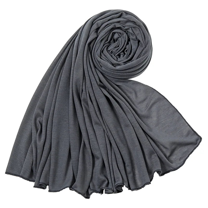 Hot Muslim Fashion Woman Soft Hijabs Scarf Shawl Plain Cotton Jersey Scarves Turban Women Long Shawls Head Wrap Headband Abaya