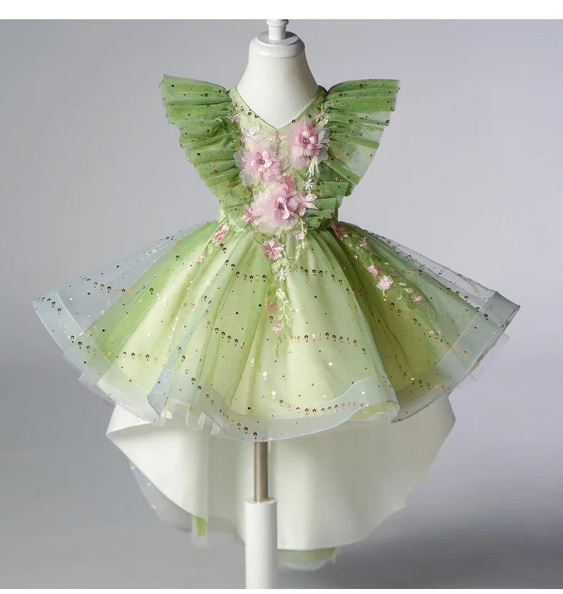 Kind Mädchen Urlaub Kleidung Party kleid für Mädchen Kinder Sommerkleider mit Blumen Kleid.