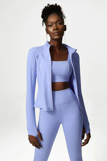 3Pcs Fitness Yoga Set Women Workout Athletic Clothing Long Sleeve Shirt Gym Bras High Waist Leggings Tights-Fitting Sportswear.