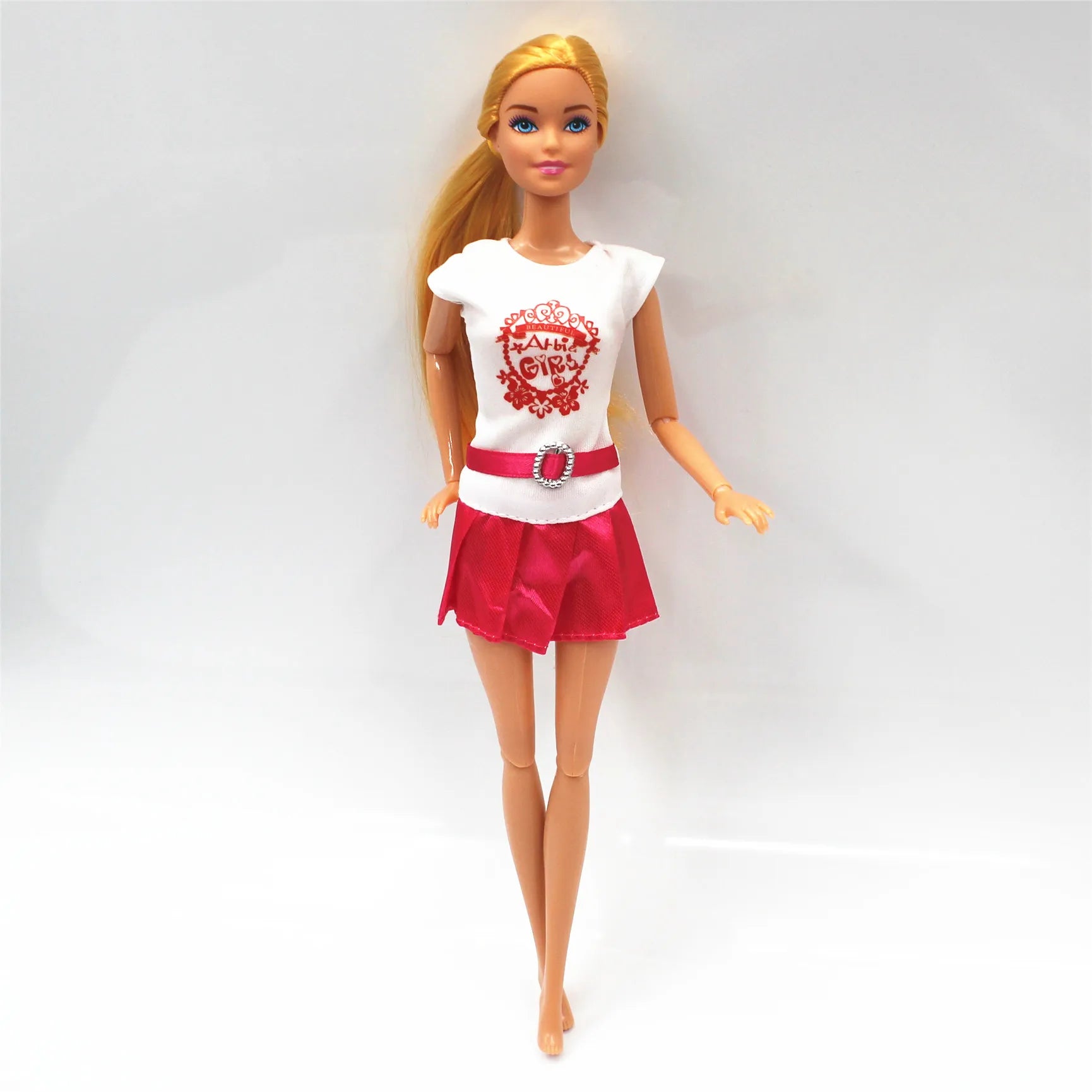 New 30cm 11 Joints Movable Doll with Clothes 1/6 Doll with Skirt Girls Play House Diy Dress Up Toy Gifts.