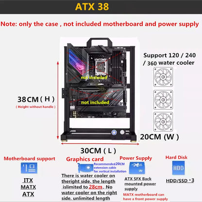 MOD ATX Open PC Case Frame For ITX MATX EATX Gamers Cabinet Aluminum Creative DIY Desktop Computer Chassis Tower Gaming