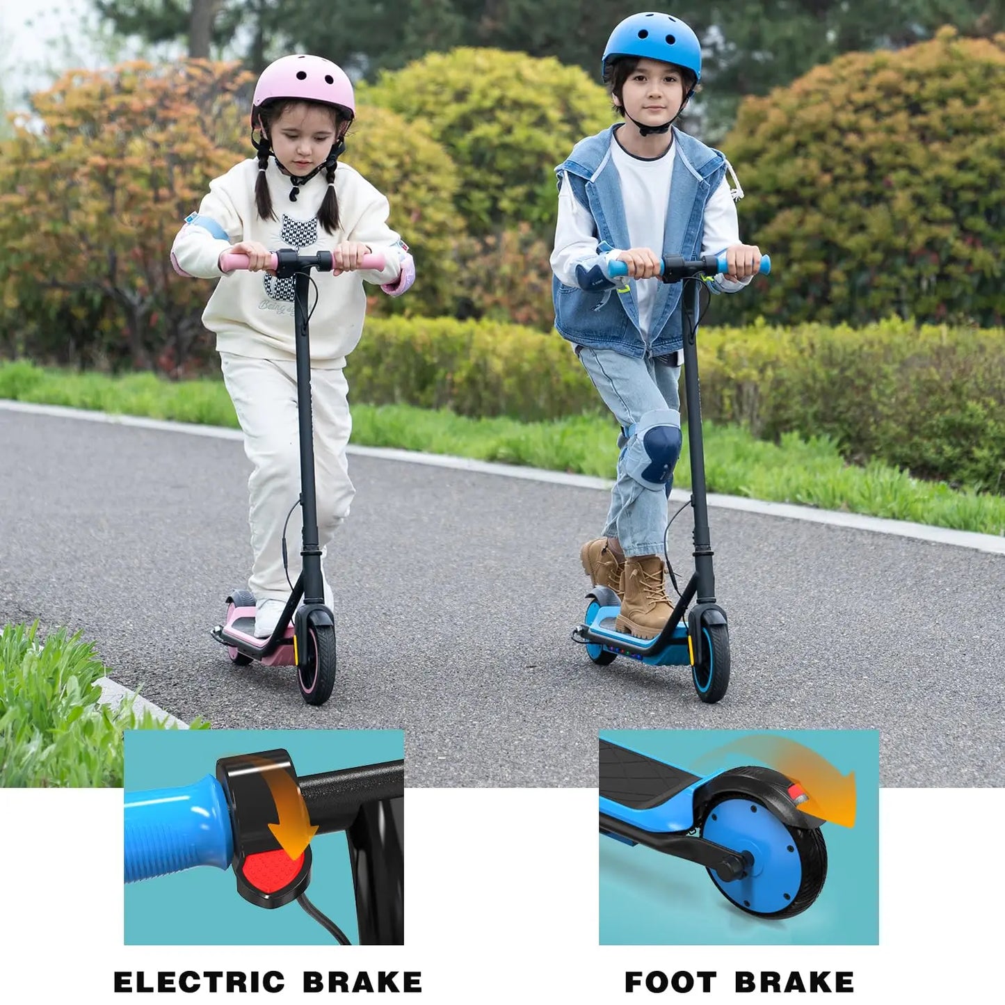 EVERCROSS TECH E6 Electric Scooter for Kids, 7" Lightweight E-Scooter for Ages 6-12, Electric Scooter with a Range of up to 15 k.