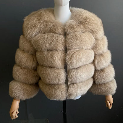 Damen Pelzmantel Damen Fuchspelzmantel Natürlicher Fuchsmantel Damen Werbeartikel Original echte europäische und amerikanische Modelle.