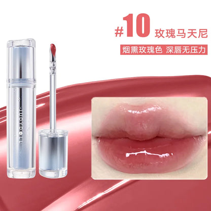 Judydoll Lip Glaze Mirror Shine Watery Lipstick Non-Stick Cup Long Lasting Moisturising Lip Tint Waterproof Makeup Cosmetics