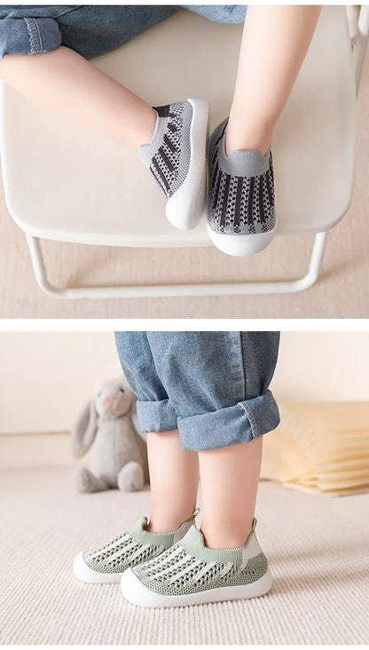Baby Walking Shoes Summer 2025 New Soft Sole Breathable Mesh Stay-On Anti-Slip Sock Shoes for Infant Boys Girls
