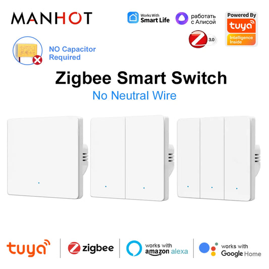 Tuya zigbee 3,0 smart life eu taster lichtsc halter kein neutraler kabel kein kondensator bedarf unterstützung alexa google home yandex alice.