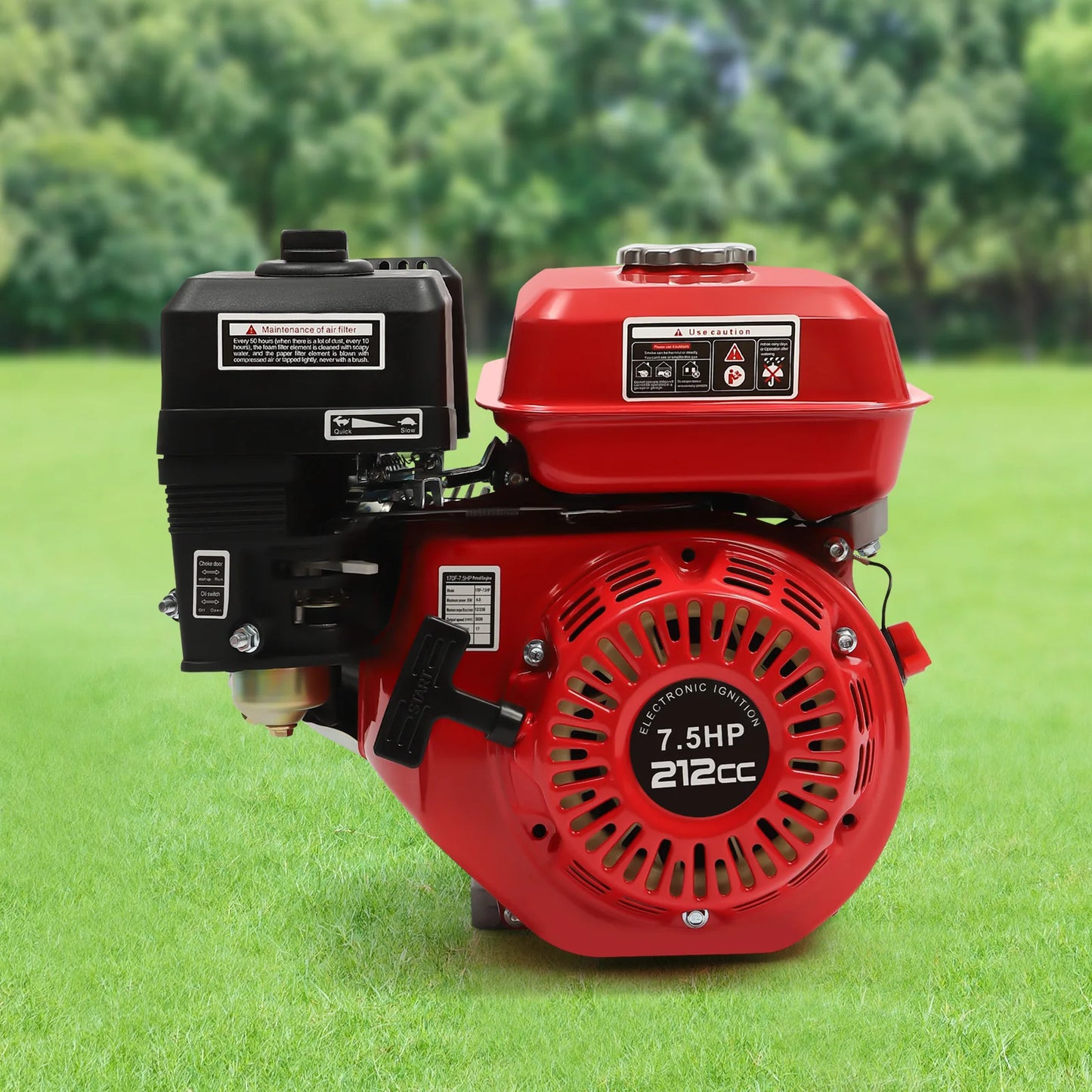 4-Takt-Benzinmotor 212 cc, 7,5 PS, 4000 W, 3600 U/min, Einzylinder-Handgezogener Benzinmotor, Durchmesser der Kurbelwelle ist 20 mm