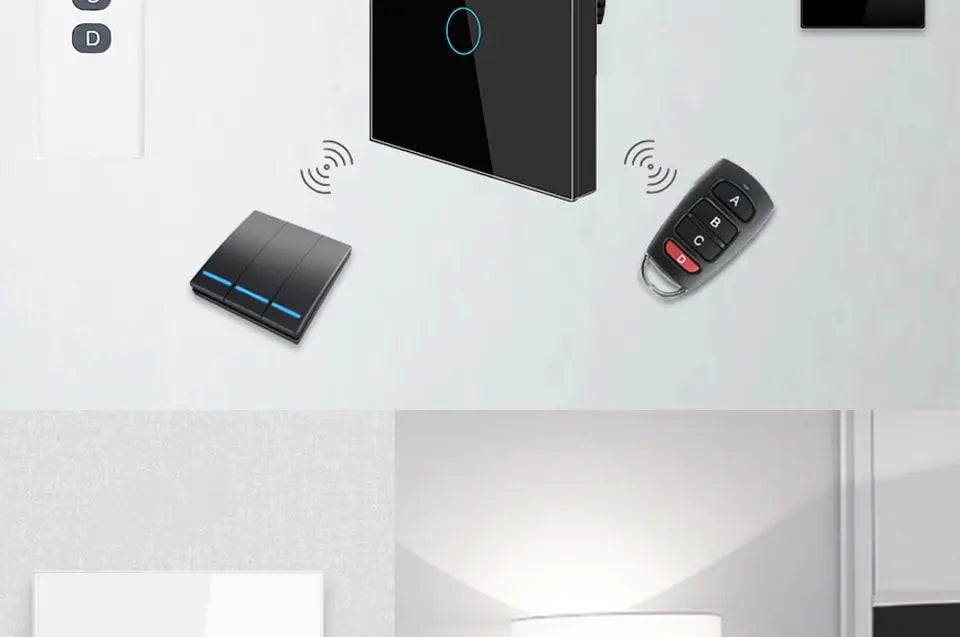 Tuya WiFi Smart Licht Schalter UNS Standard Arbeit Mit Alexa Google Home Wand Touch Schalter 110 V 220 V RF433Mhz Fernbedienung 1 2 3 4 Gang.