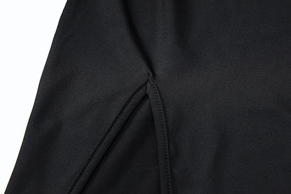 Dulzura Ärmelloses, seitlich geschlitztes Spitzen-Patchwork, rückenfreies Cami-Maxikleid für Damen, sexy, elegantes langes Kleid, Party, Clubwear, Herbst.