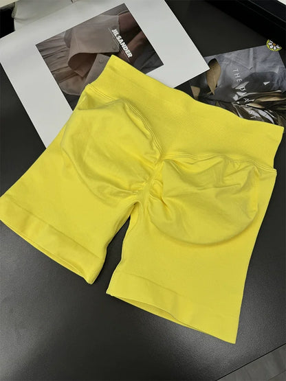 Shorts Low Ribbed Band Gym Shorts Women Workout Clothes Scrunch Bum Seamless Shorts Yoga Biker Sports Shorts.