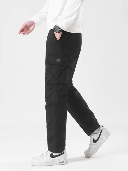 Winter Padded Pants Men 90% White Duck Down Padding Warm Cargo Pants Waterproof Windproof Snow Cold Thermal Down Trousers.