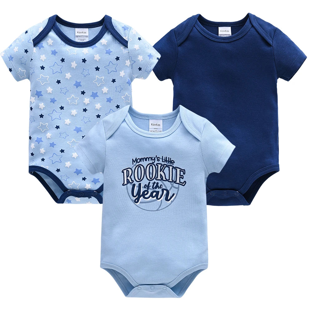 3 Teile/satz Neue Baby Jungen Kleidung Sommer 100% Baumwolle Blau Grau Krawatte Drucken Drei Stück Kurzarm Body vetements bebe Für 0-12M.