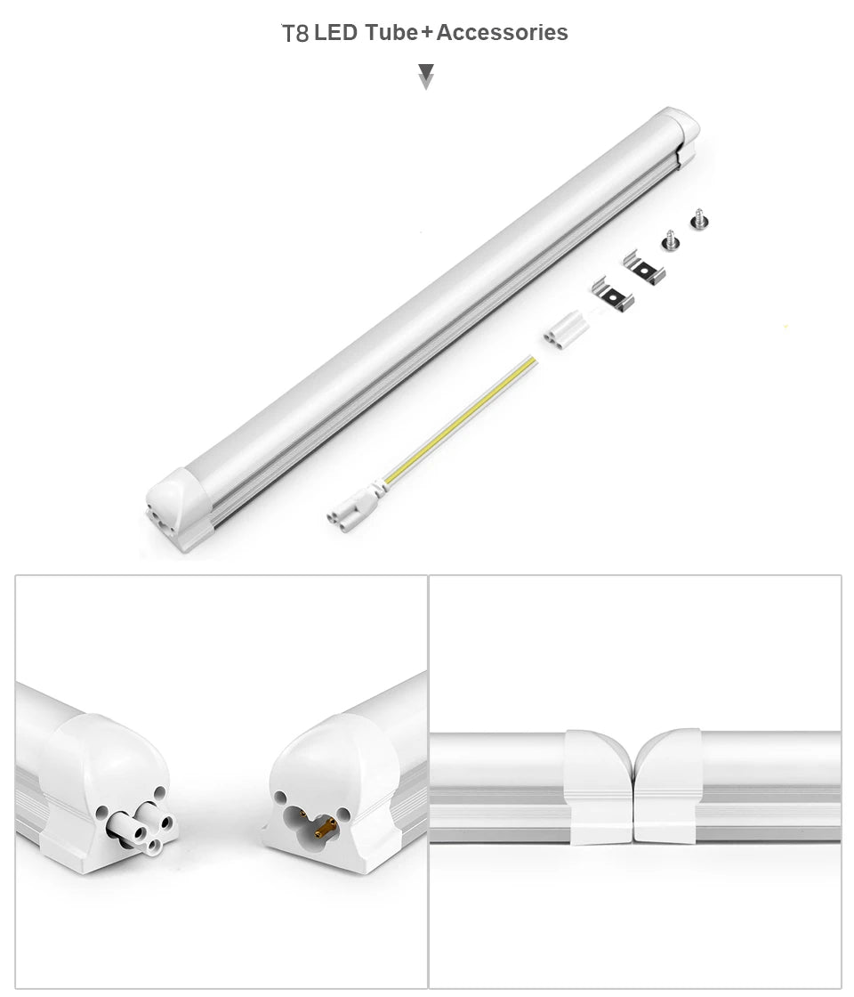 220V T5 15W/T8 25W LED Tube Aluminum Bar Hight Brightness Energy-Saving Fluorescent Tubes For Hotel Mall Cafe Office Lighting.