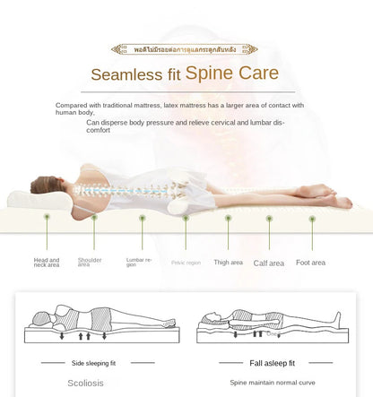 High-End-Latex-Quellen-Flüssigkeitsmatratzenoberteil, 100 % Naturlatex, faltbar, langsame Rückfederung, Thiland-Matten mit anpassbarem Baumwollbezug