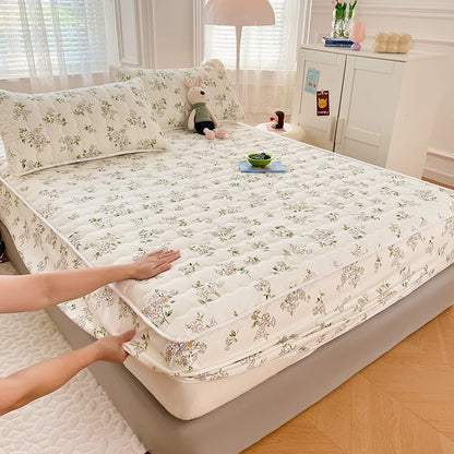 Quilted Mattress Cover For Kids Single/Double Size Rabbit Printing cubre colchón 200X220cm Anti-Mite 매트리스커버 Queen/King Size 매트리스