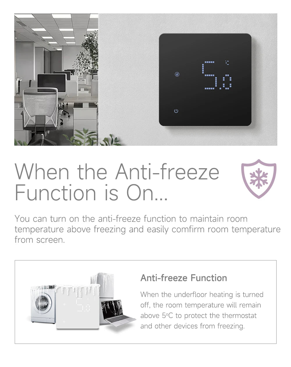 Beok Tuya Wifi Room Thermostat Underfloor Heating System Thermoregulator for Gas Boiler Electric Heating with Alexa Google Home.