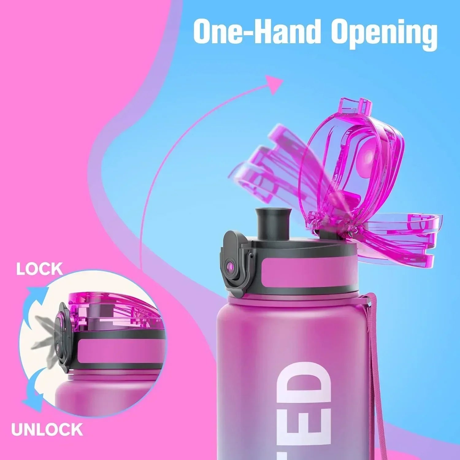 32oz Water Bottle Motivational Sport Water Bottle Leakproof Drinking Bottles Outdoor Sports Travel Kettle Drinking Water Bottle.