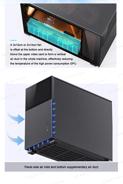 Jonsbo Pinecone D31 Case MATX ITX DTX Small Translucency Sub Screen of Video Games Support ATX Power 360 Cold Exhaust Chassis