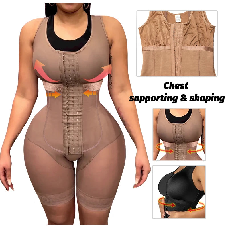 Girdles Shapers Fajas Colombian Corset Sculpting Body Sheath Slimming Bodysuit Tummy Reducing Shapewear Post Surgery Garment.