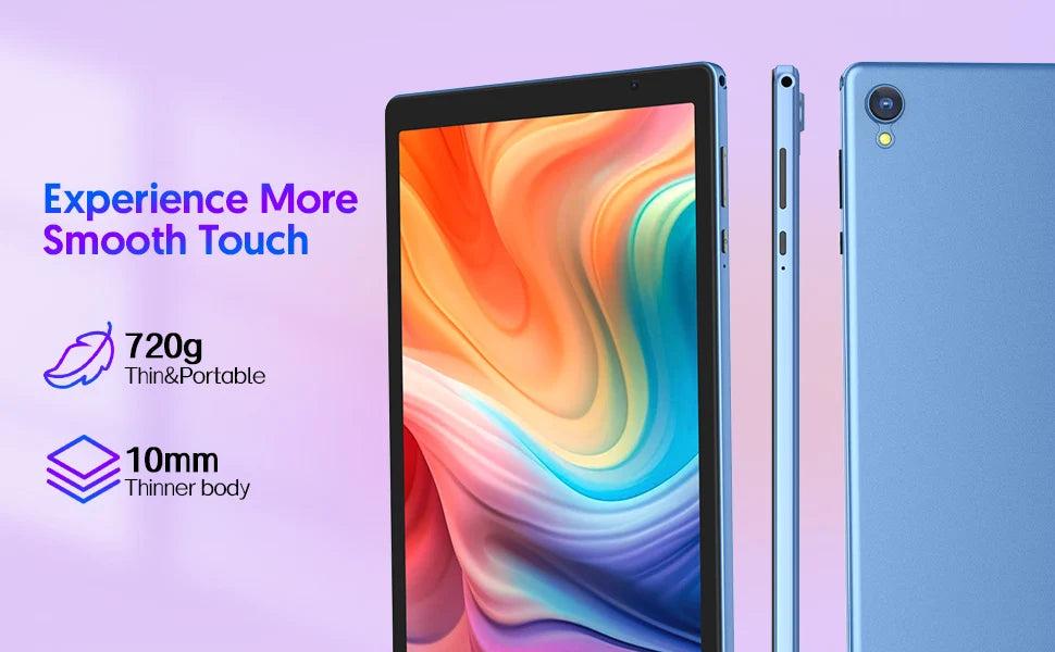 BAKEN 10-inch HD Display Android 14 Tablet, Quad-Core Processor, 4 (2+2)GB ROM + 32GB RAM, Bluetooth, Google Play.