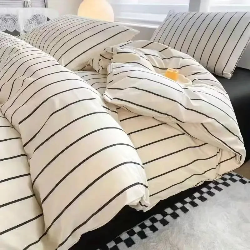 Solid Grey Matcha Color Bedding Set Adults Kids Twin Full Queen Size Bed Flat Sheet Duvet Cover Set Pillowcases Simple Bed Linen