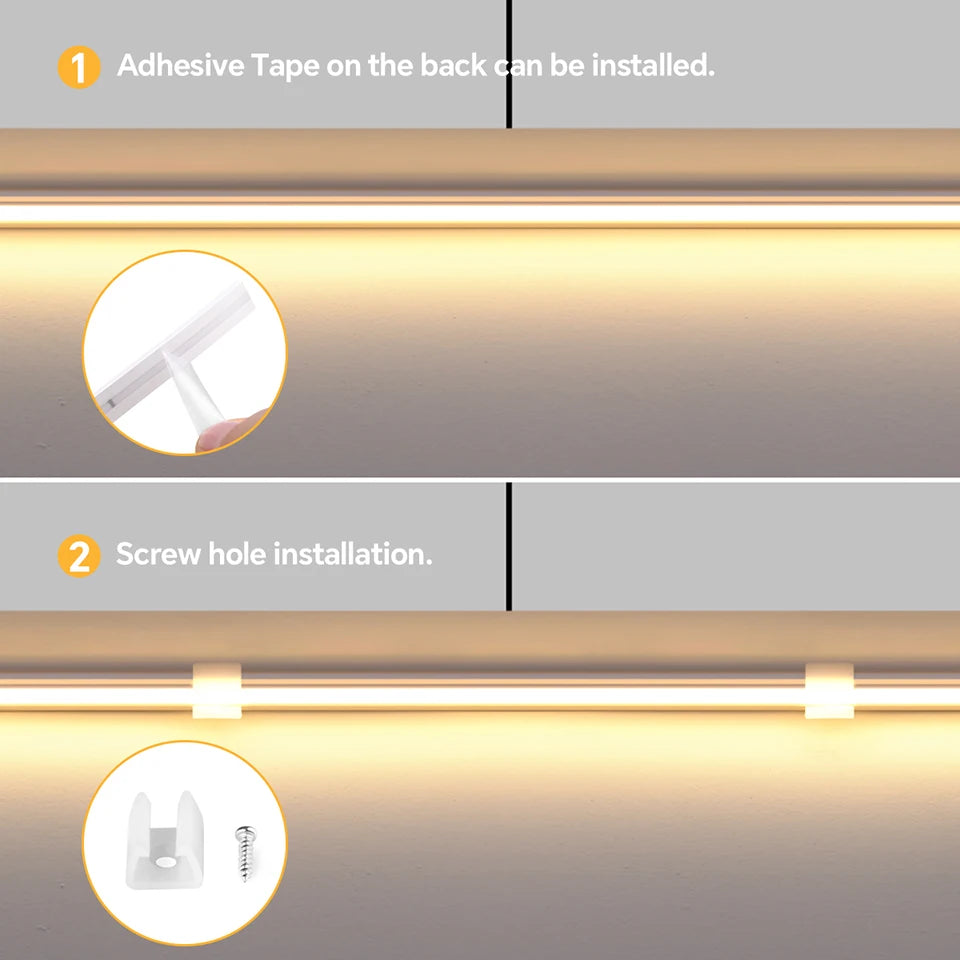 Neon Cob Self-adhesive LED Strip Touch Sensor Light AC110/220V TO DC 24V Silicone Tube Dimmable Neon Tape for Under Cabinet Lamp.