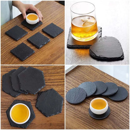Japanese And Korean Style SLATE Plate Dessert Sushi Flat Western Food Black SLATE Plate Tableware.