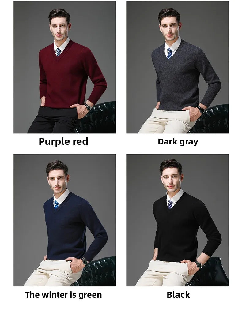 Top Grade Thick Anti-Pilling New Fashion Brand Autum Winter Knit Pullover Men Slim Fit Sweater Business Casual Woolen Jumper.