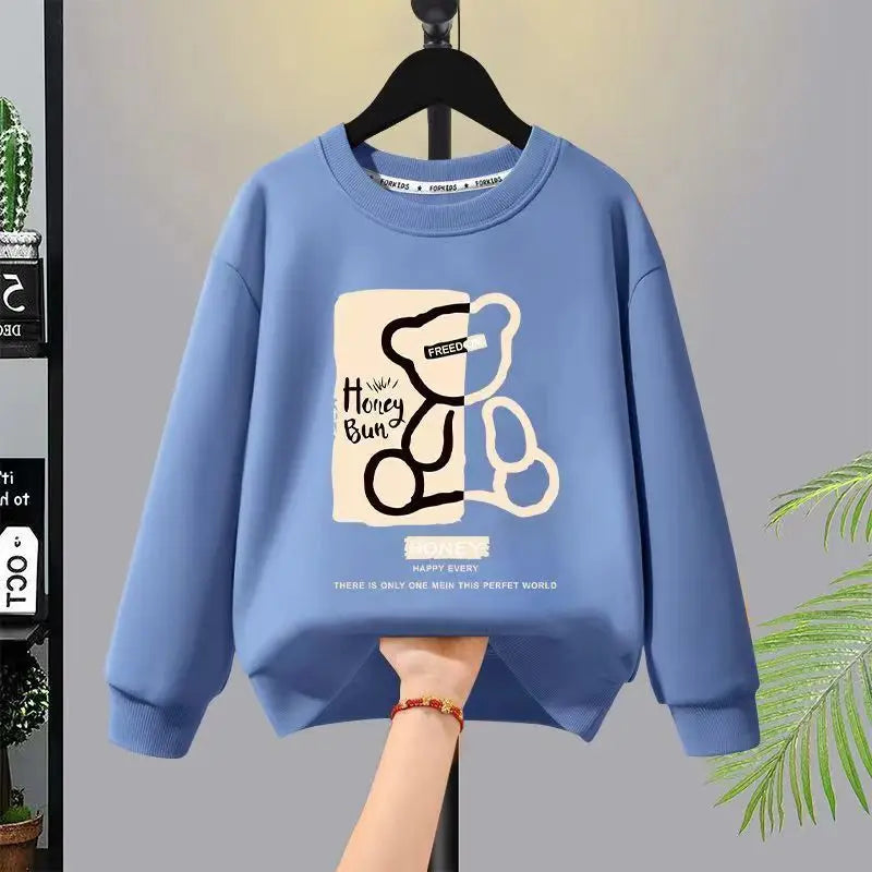 Autumn Baby Girls Clothes Set Kid Boy Cartoon Bear Printed Sweatshirt Pullover And Pants 2pcs Suit Children Top Bottom Tracksuit.