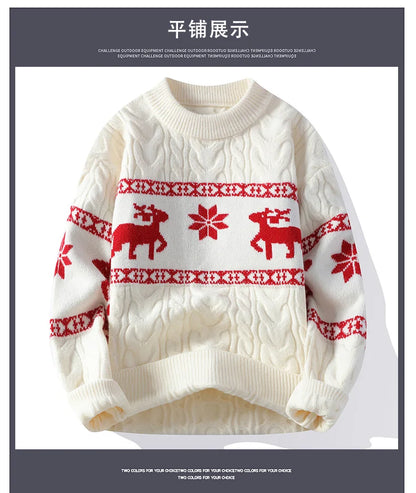 2024 Winter sweater new High End Luxury Cashmere Sweater Men Thick Warm Mens Sweaters With Deer Korean Harajuku Christmas Jumper.