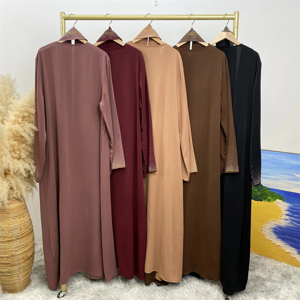 Ramadan Eid Dubai Open Black Muslim Kimono Abaya Damen Turkey Islam Abayas For Women Dress Kebaya Robe Femme Musulmane Kaftan