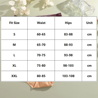 4Pcs/Set Women's Ribbed Striped Cotton Briefs Plus Size Panties Lady High Waist Breathable Underwear Solid Lingerie Shorts S-XXL.