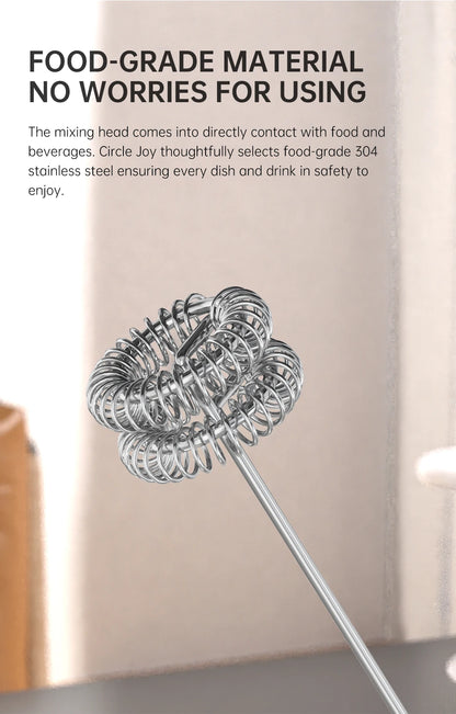 Mini milk frother, electric milk frother, coffee frother, household milk blender, handheld wireless whipper.