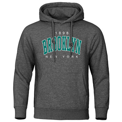 1898 Brooklyn New York Printed Mens Hoody Creativity Crewneck Clothing Fashion Oversize Sweatshirt Fashio Crewneck Hoodie Male.