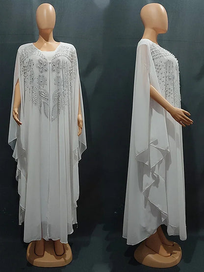 Abayas Für Frauen Dubai Luxus 2024 Chiffon Boubou Muslimischen Mode Kleid Kaftan Marocain Hochzeit Party Anlässe Djellaba Frauen.